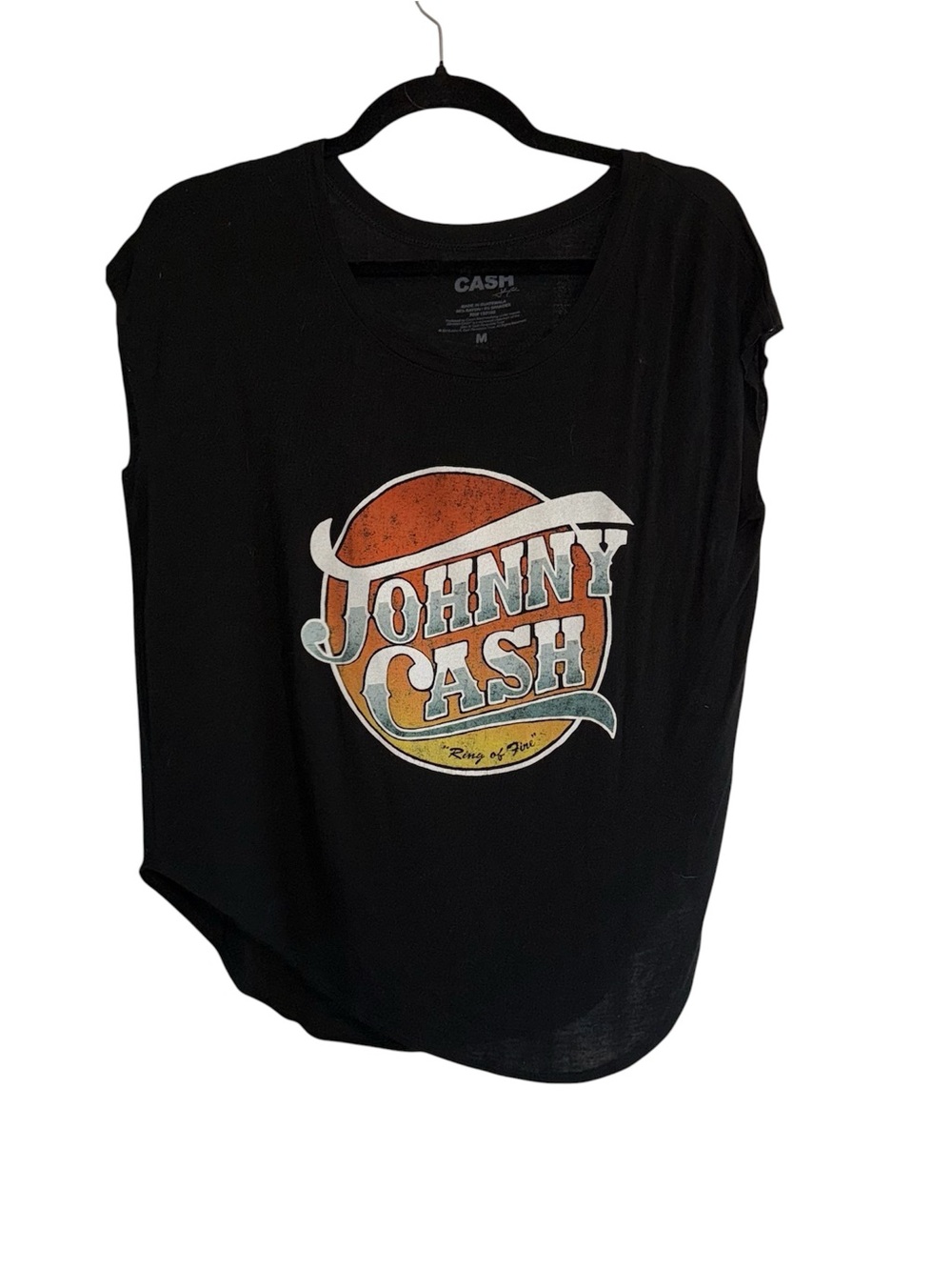 Johnny Cash Black Graphic Tank Top